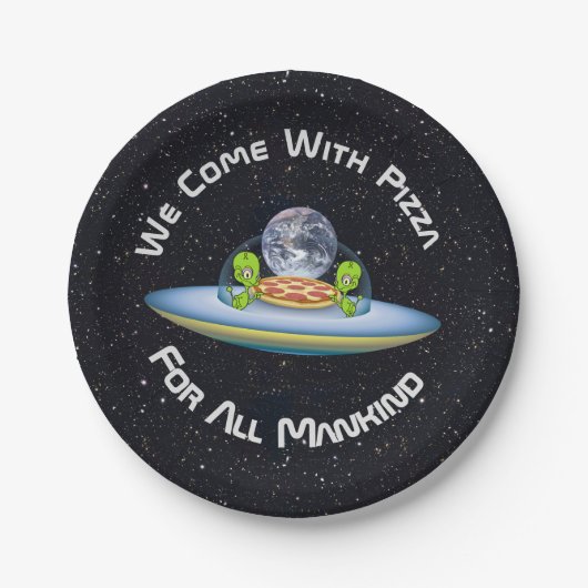 Assiettes En Carton Livraison personnalisée de pizza UFO (Devant)