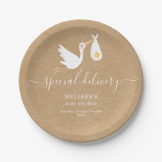 Assiettes En Carton Livraison spéciale Baby shower étoile de magasin R (Devant)