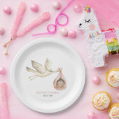 Assiettes En Carton Livraison spéciale Boule rose bébé Baby shower fil (Fête)