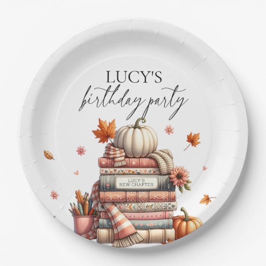 Assiettes En Carton Livre d'automne Chapitre un automne fête d'anniver (Devant)