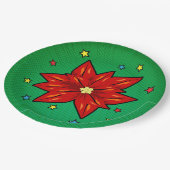 Assiettes En Carton Livre de bande dessinée Noël Poinsettia (Angle)