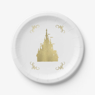 Assiettes En Carton Livre de Contes de Fées de Château de Drapeau de P