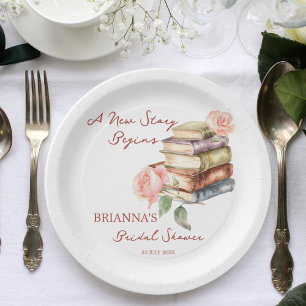 Assiettes En Carton Livre d'histoire nouveau chapitre nuptiale douche 