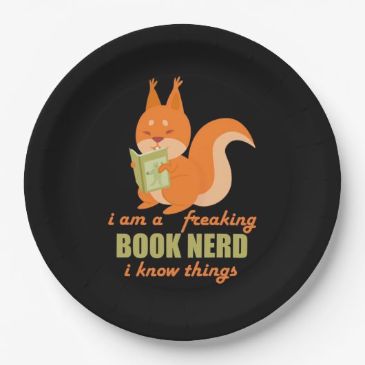 Assiettes En Carton Livre Nerd écureuil (Devant)