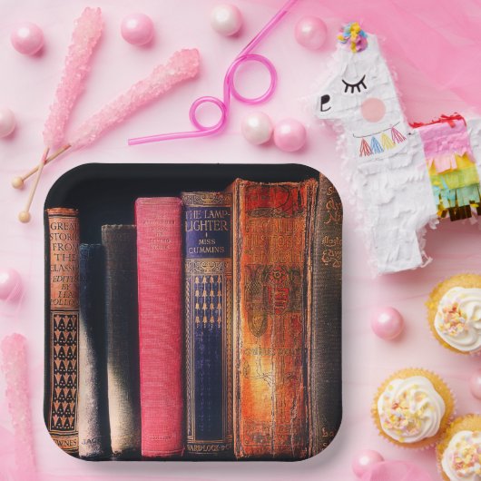 Assiettes En Carton Livres anciens (Fête)