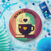 Assiettes En Carton Livres Et Café (Fête)