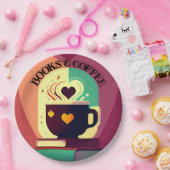 Assiettes En Carton Livres Et Café (Fête)