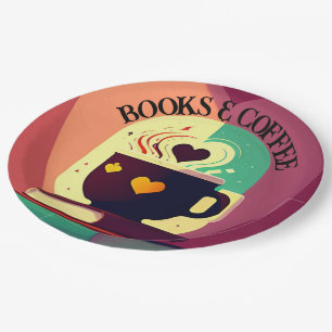 Assiettes En Carton Livres Et Café