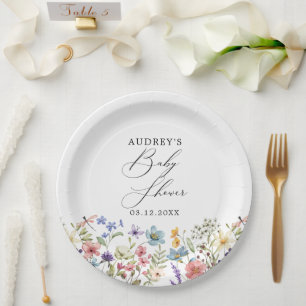 Assiettes En Carton Livres Floraux Fleur sauvage Colorés Modernes Pour