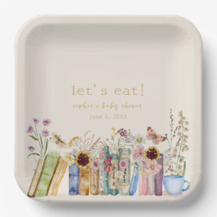 Assiettes En Carton Livres vintages Un Nouveau Baby shower De Chapitre