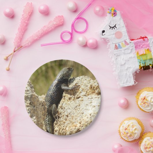 Assiettes En Carton Lizard d'épinette à dos jaune à Joshua Tree (Fête)