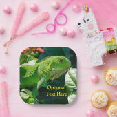 Assiettes En Carton Lizard vert Iguana personnalisé (Fête)