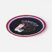 Assiettes En Carton Llama American 4 juillet (Angle)