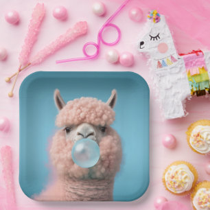 Assiettes En Carton Llama Bubblegum Funny