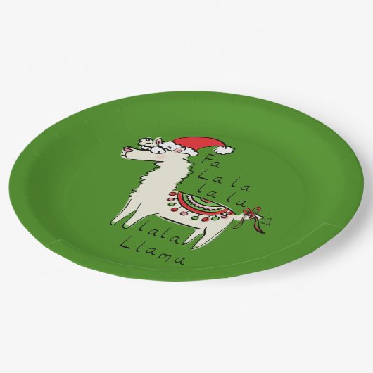 Assiettes En Carton Llama Christmas Enfants mignonne Drôle (Angle)