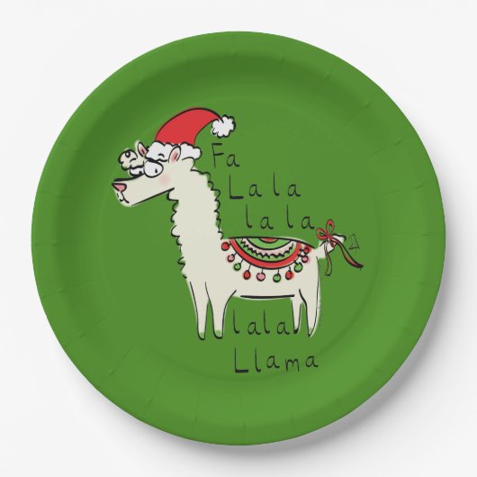 Assiettes En Carton Llama Christmas Enfants mignonne Drôle (Devant)