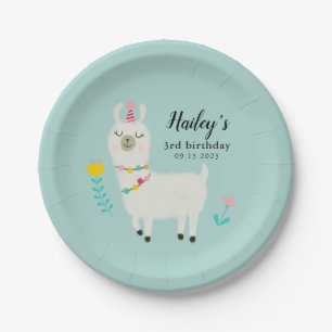 Assiettes En Carton Llama fête d'anniversaire