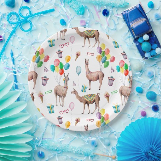 Assiettes En Carton Llama fête d'anniversaire | Plaques de partie pers (Fête)