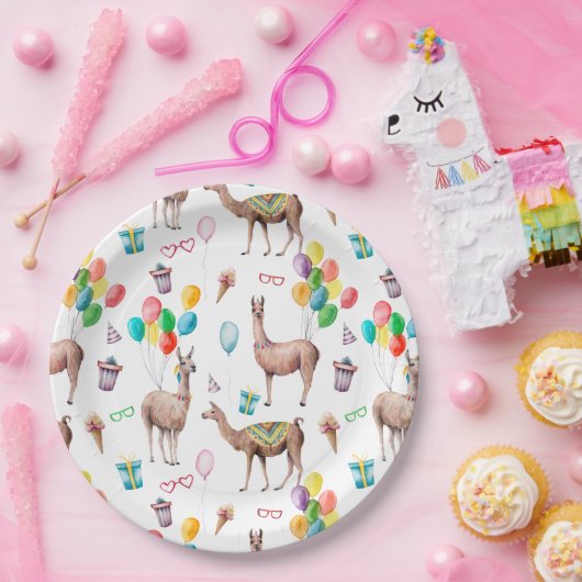 Assiettes En Carton Llama fête d'anniversaire | Plaques de partie pers (Fête)