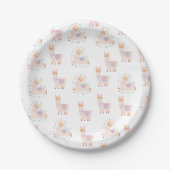 Assiettes En Carton Llama, Filles Alpaca Anniversaire (Devant)