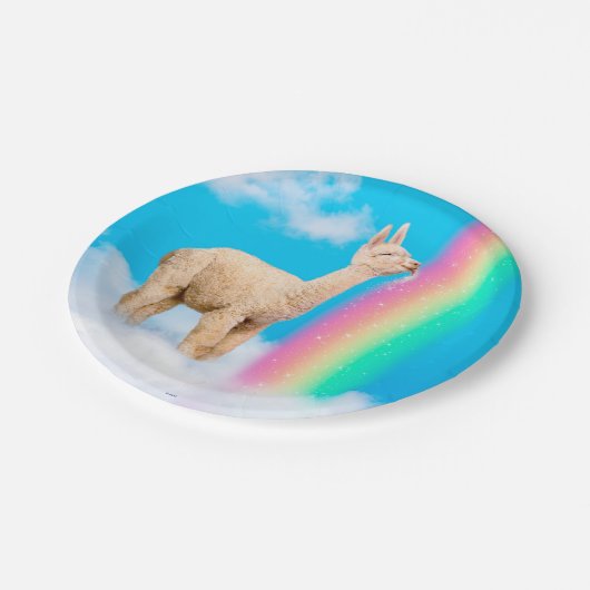 Assiettes En Carton Llama Licking Rainbow (Angle)