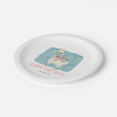 Assiettes En Carton Llama Love Aquarelle mignonne Amusant Anniversaire (Angle)