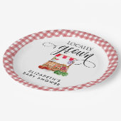 Assiettes En Carton Locally Grown Baby Shower Carrots Gingham (Angle)