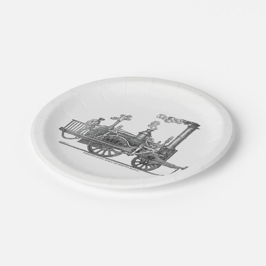 Assiettes En Carton Locomotive à vapeur précoce (Angle)