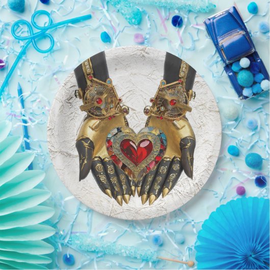 Assiettes En Carton L'offre - Coeur dans les mains (Fête)