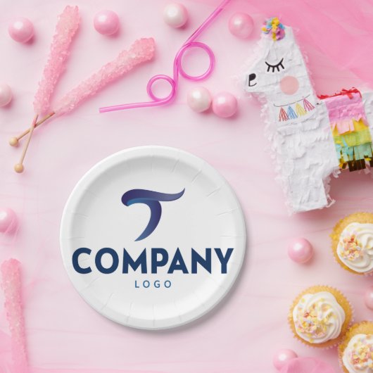 Assiettes En Carton Logo de l'entreprise personnalisée (Fête)