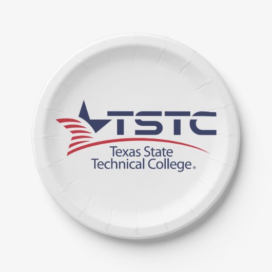 Assiettes En Carton Logo de Texas State Technical College (Devant)