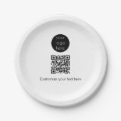 Assiettes En Carton Logo d'entreprise Code QR promotionnel Texte (Devant)