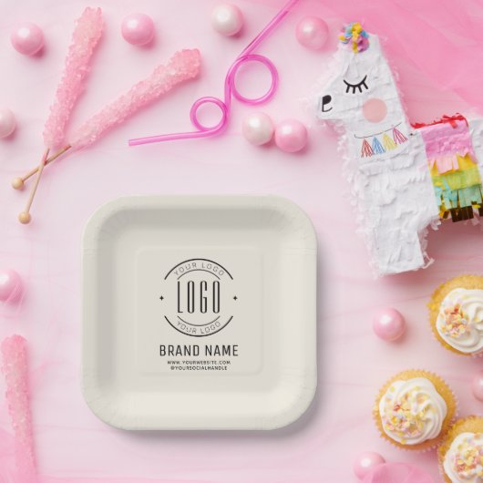 Assiettes En Carton Logo d'entreprise personnalisée moderne marque com (Fête)