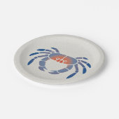 Assiettes En Carton Logo du crabe bleu (Angle)