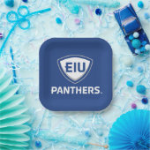 Assiettes En Carton Logo Eastern Illinois Panthers Shield & Wordmark (Fête)
