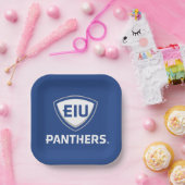 Assiettes En Carton Logo Eastern Illinois Panthers Shield & Wordmark (Fête)