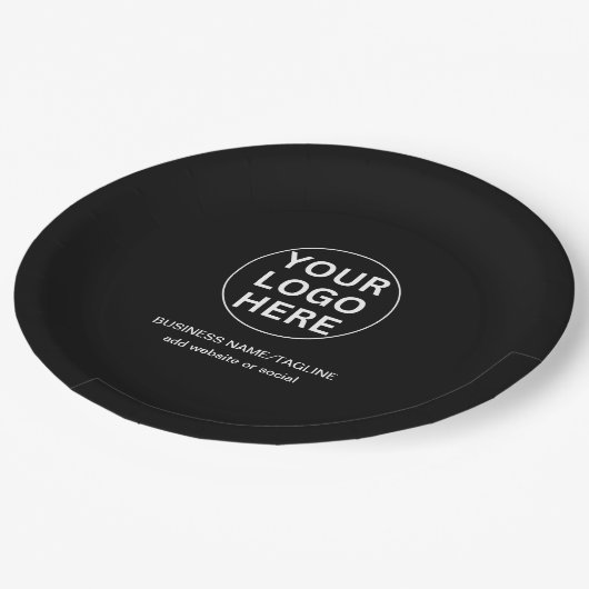 Assiettes En Carton Logo et texte personnalisés l Professionnel Profes (Angle)