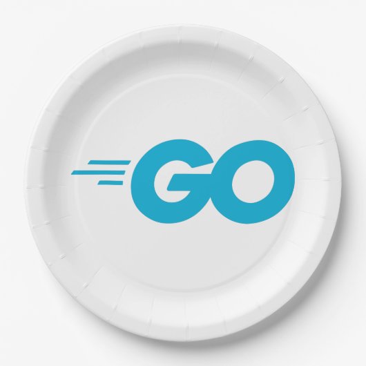 Assiettes En Carton Logo Golang (Go Programming Language) (Devant)
