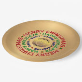 Assiettes En Carton Logo Gold Business Joyeux Noël Fête sur mesure (Angle)