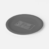 Assiettes En Carton Logo moderne, gris sur gris foncé, initiales et no (Angle)