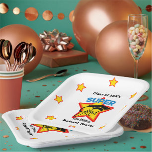 Assiettes En Carton Logo moderne Super Grad - Personnaliser le nom et 
