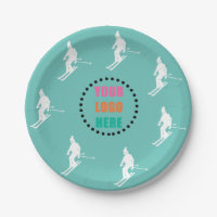 Logo Personnalisable Photo Skieurs Ski Ski Turquoi
