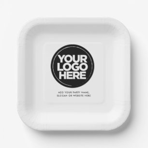 Assiettes En Carton Logo personnalisé et texte Entreprise Parti