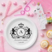 Assiettes En Carton Logo personnalisé Monogramme Armoiries Lions (Fête)