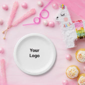 Assiettes En Carton Logo personnalisé simple et élégant ici société  (Fête)