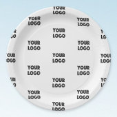 Assiettes En Carton Logo simple à répéter | Blanc