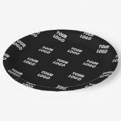 Assiettes En Carton Logo simple à répéter | Noir (Angle)