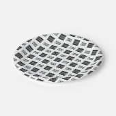 Assiettes En Carton Logo simple à répétition 2 | Blanc (Angle)