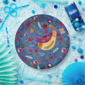 Assiettes En Carton L'Oiseau précoce dans le jardin fleuri (Fête)