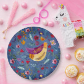 Assiettes En Carton L'Oiseau précoce dans le jardin fleuri (Fête)